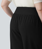 Pantalon capri grande taille Breezeful™ taille haute gainant à ourlet arrondi séchage rapide avec poches