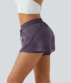 Shorts Running 7,5cm 2 en1 Taille Mi-Haute Cordon de Serrage Empiècement Mesh Contrastant