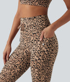 Legging de yoga taille haute imprimé léopard avec cordon de serrage Halara UltraSculpt™ et poches