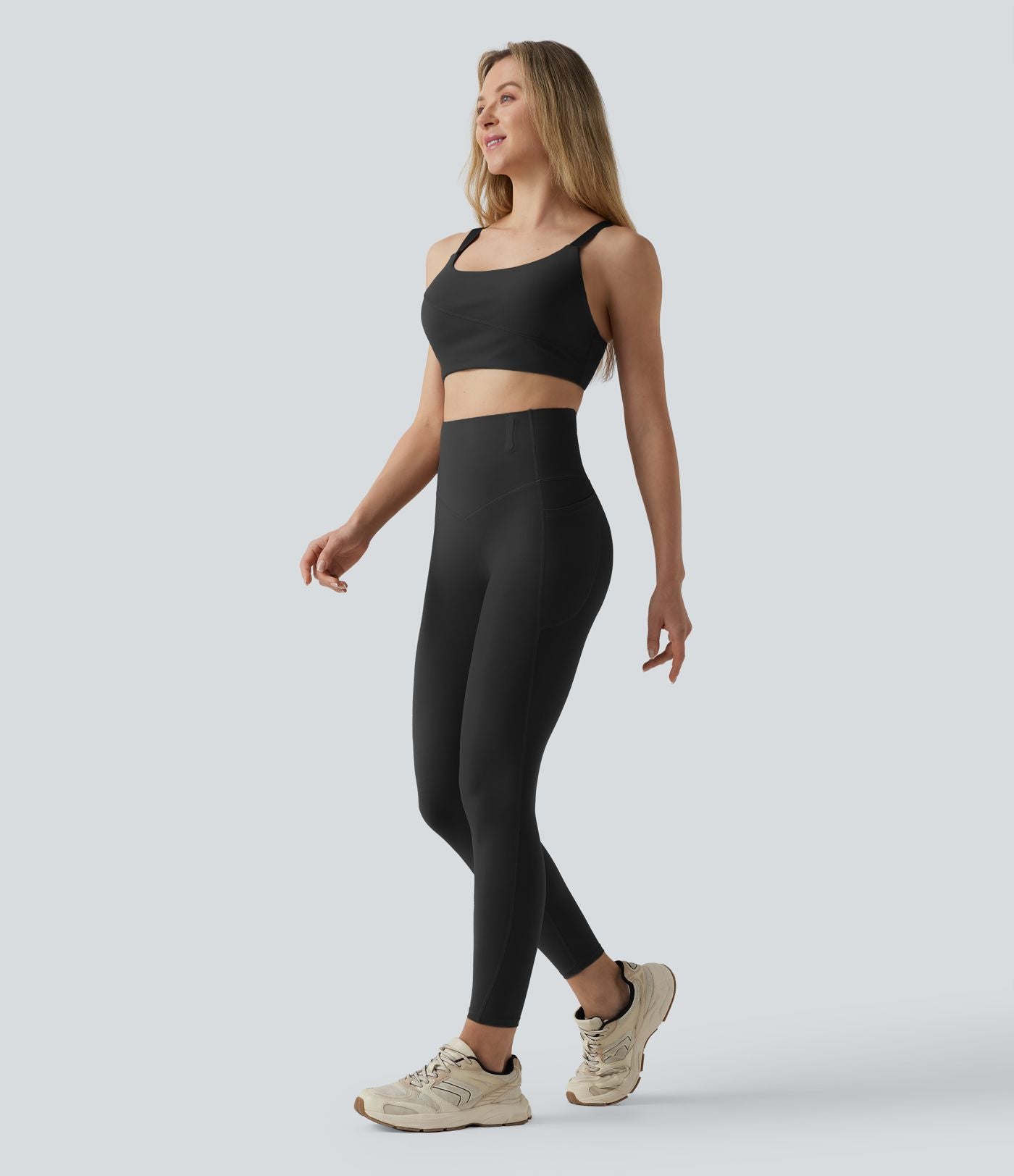 Legging 7/8 de yoga taille haute gainant sculptant anti-roulottage Halara UltraSculpt™ avec poches