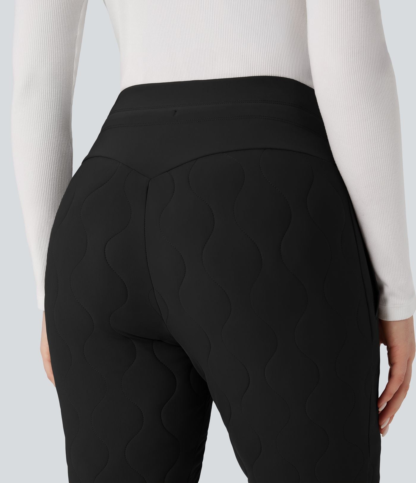 Jogging matelassé casual PuffFlex taille haute avec cordon de serrage et poches