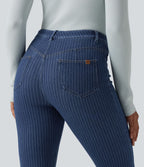 Jean Halara Flex™ mi-taille évasé à rayures décontracté avec poches