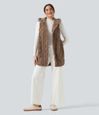 Gilet sherpa à capuche