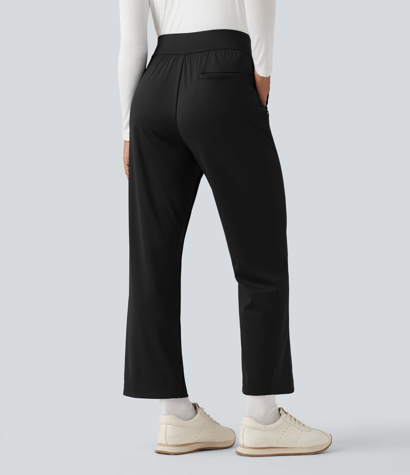 Pantalon de golf taille haute à coupe droite avec poches - Tee de golf