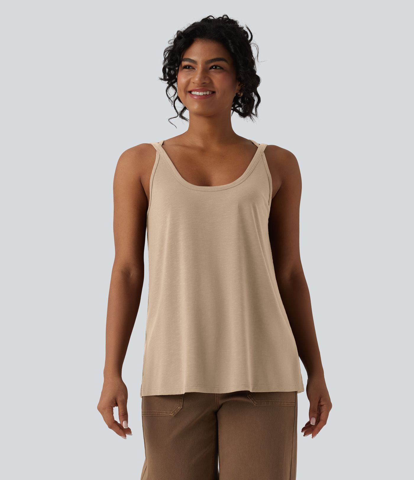 Débardeur casual col U coupe ample