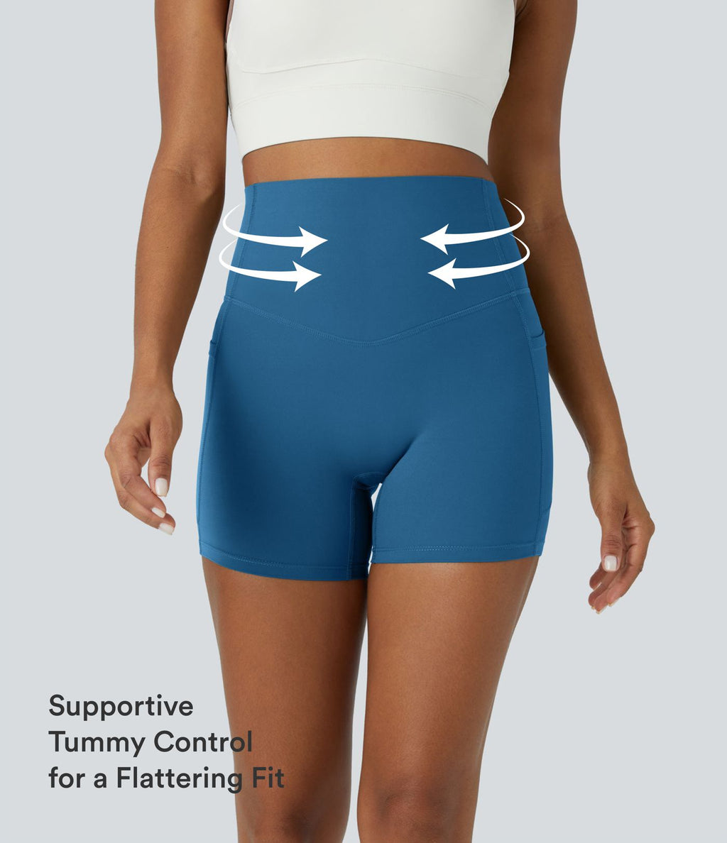 Short cycliste d'entraînement gainant taille haute UltraSculpt™ SoCinched à poches latérales 12,5 cm
