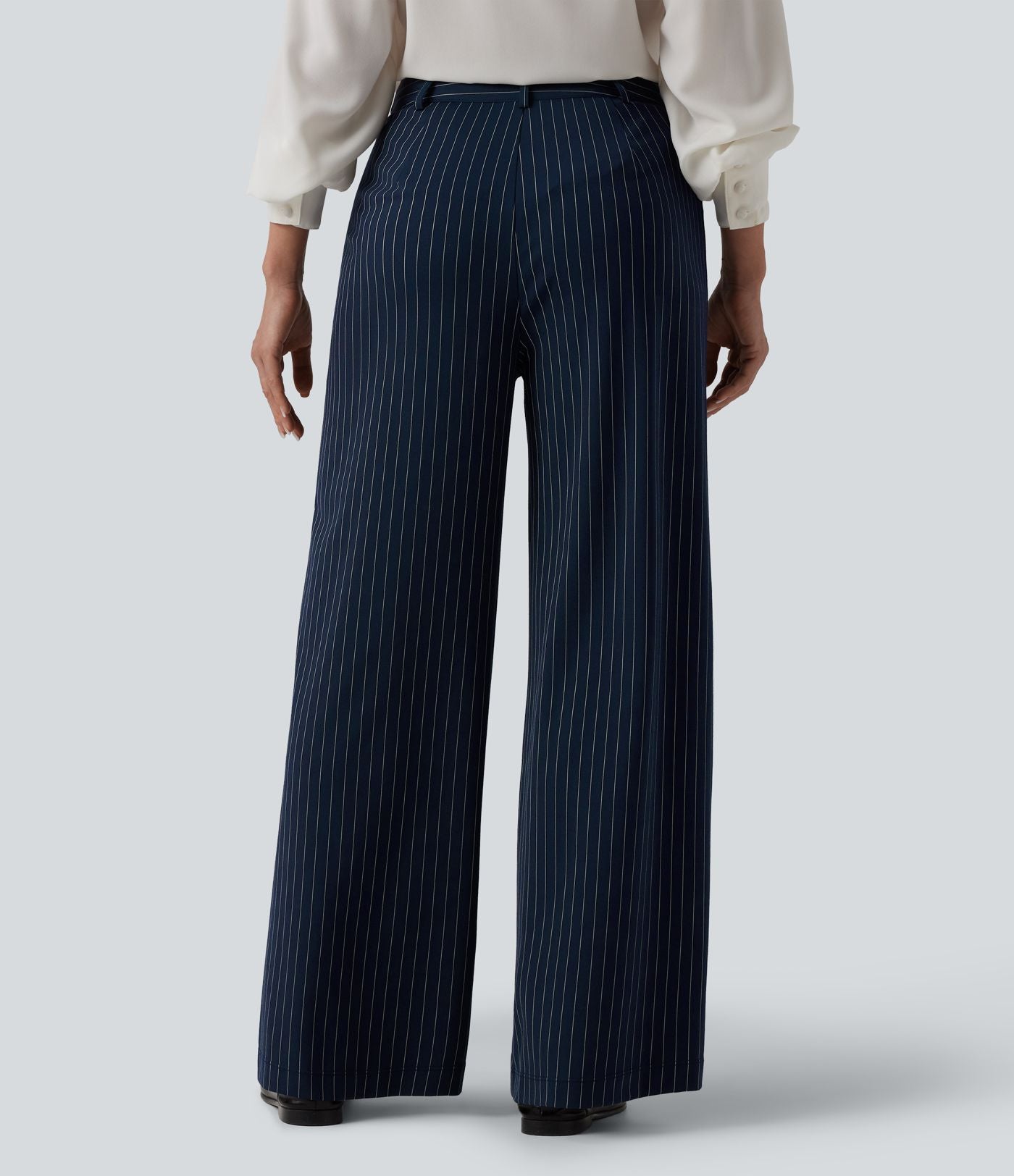 Pantalon Halara Flex™ tailleur large taille mi-haute à rayures à effet frais InstantCool et poches