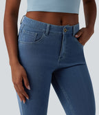 Halara Flex™ Jean Évasé Casual Taille Mi-haute Tricot Extensible Boutonnés Poches