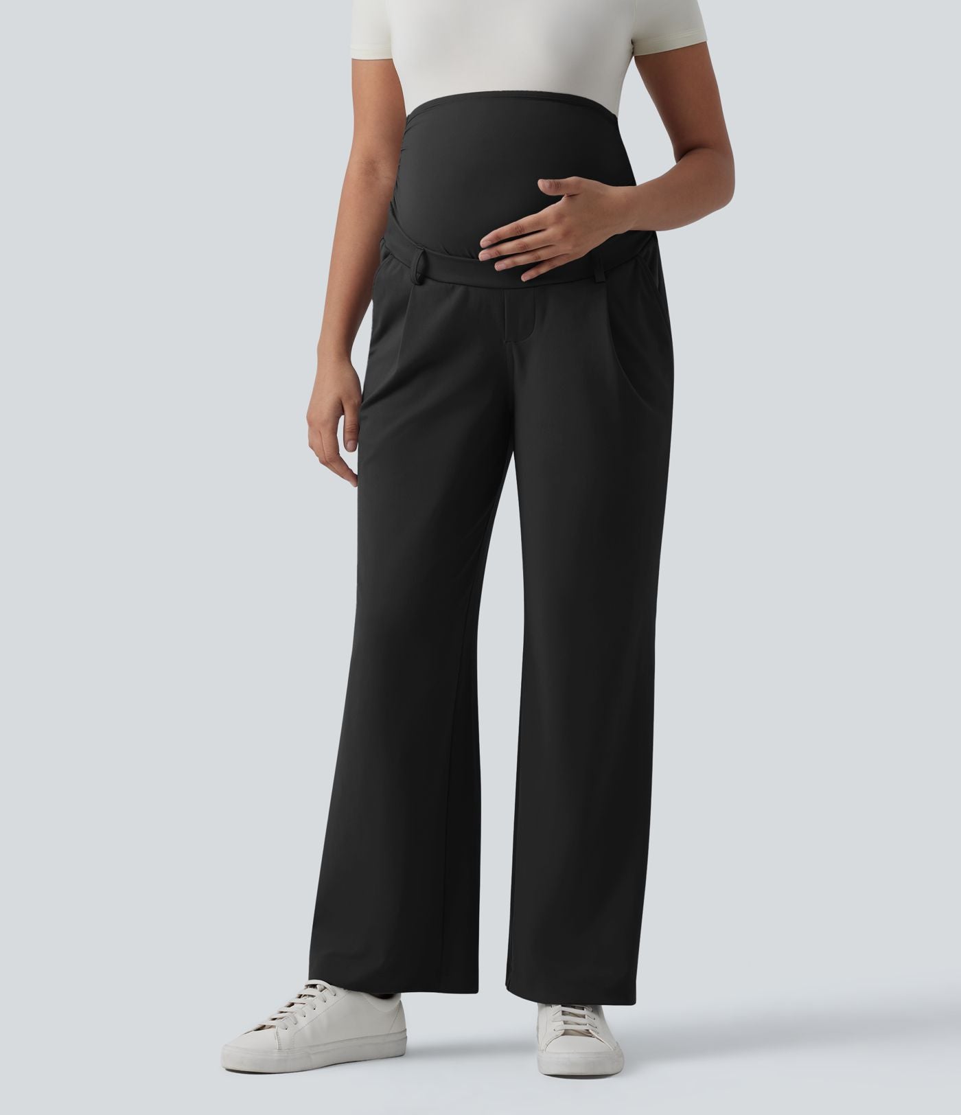 Pantalon tailleur de grossesse Halara Flex™ DayStretch coupe droite taille super haute avec poches