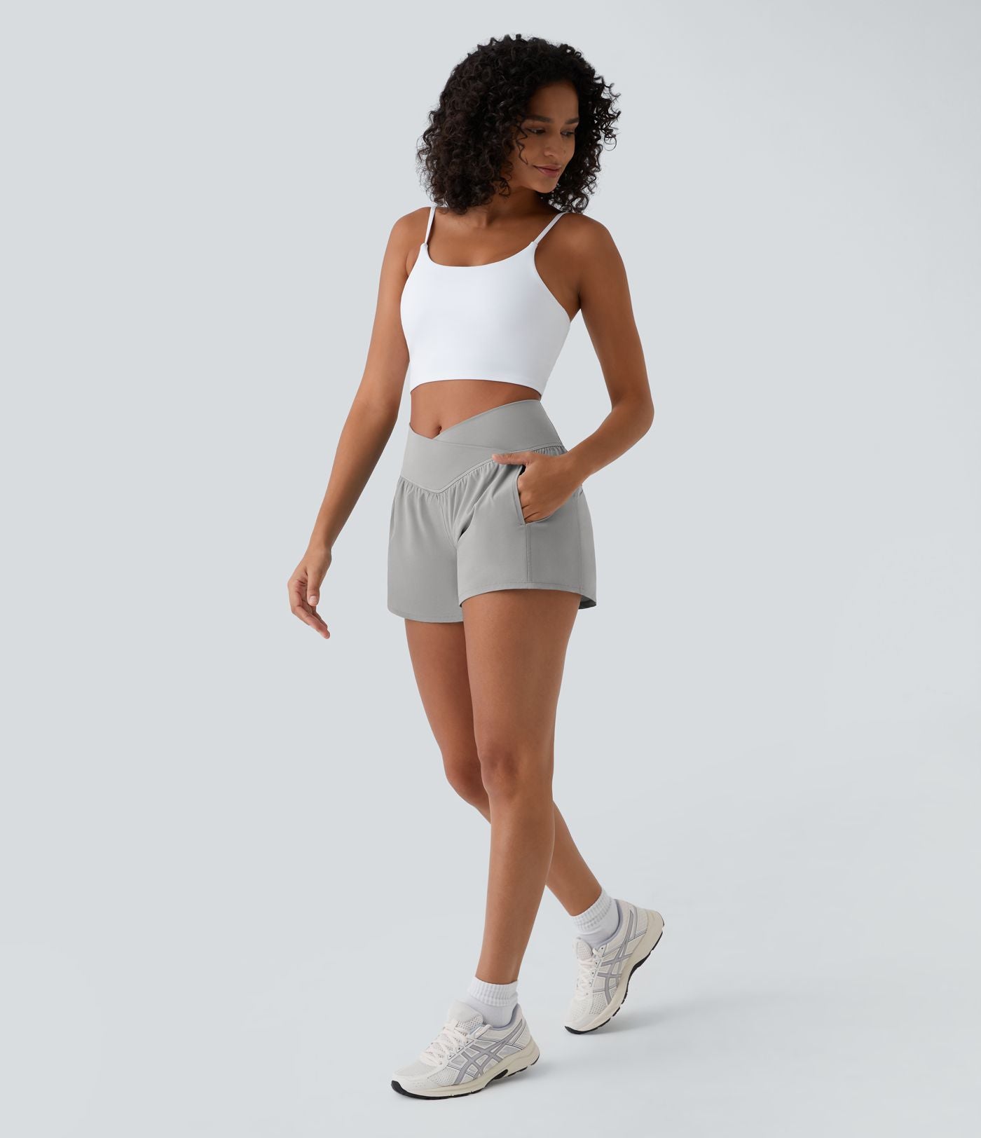 Breezeful™ Shorts 10cm Yoga Séchage Rapide 2 en 1 Taille Haute Poches Latérales Croisées