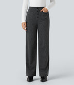 Halara Flex™ Pantalon tailleur pied-de-poule coupe droite taille haute avec poches