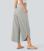 Pantalon fluide resort Breezeful™ à séchage rapide, coupe fendue et effet ventre plat