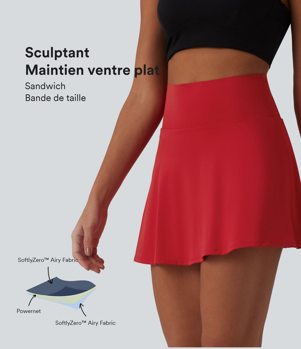Jupe mini de tennis 2-en-1 SoftlyZero™ Airy taille haute gainant effet frais InstantCool avec poches, protection solaire UPF50+