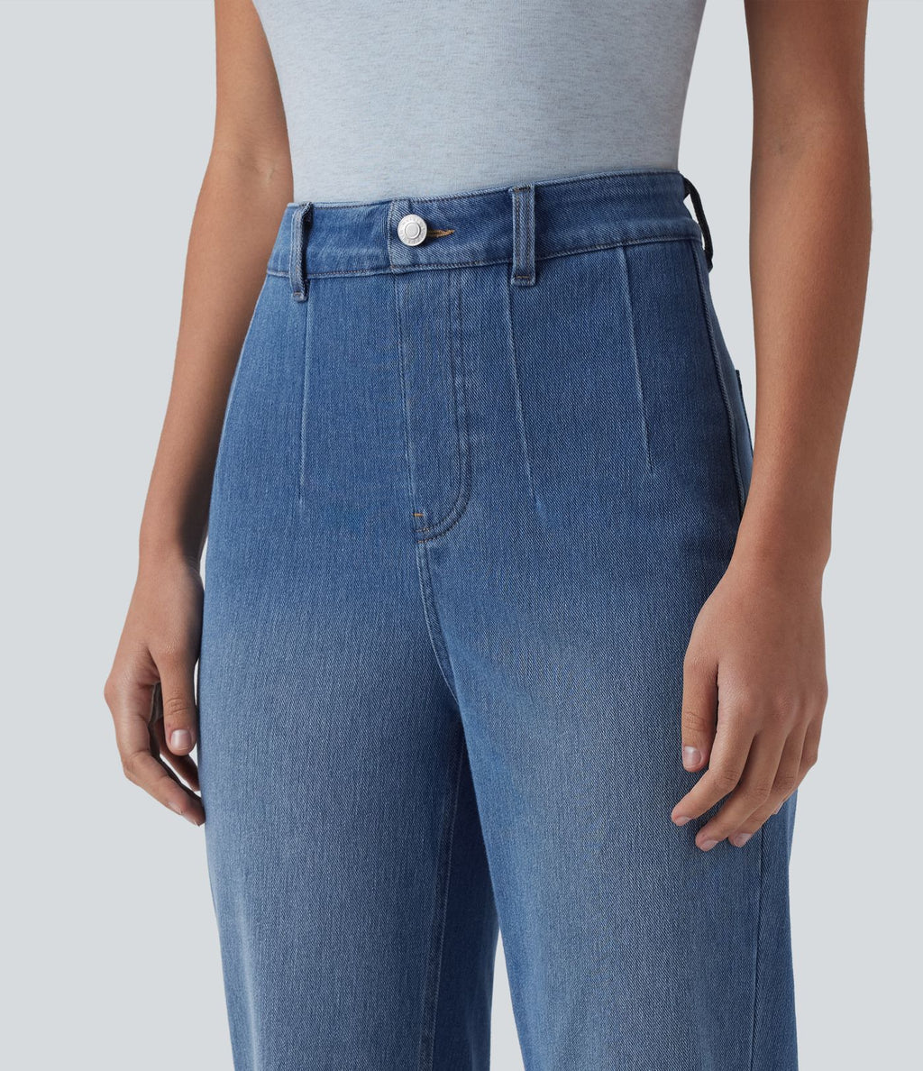Jean Halara Flex™ taille haute gainant coupe droite décontracté avec poches