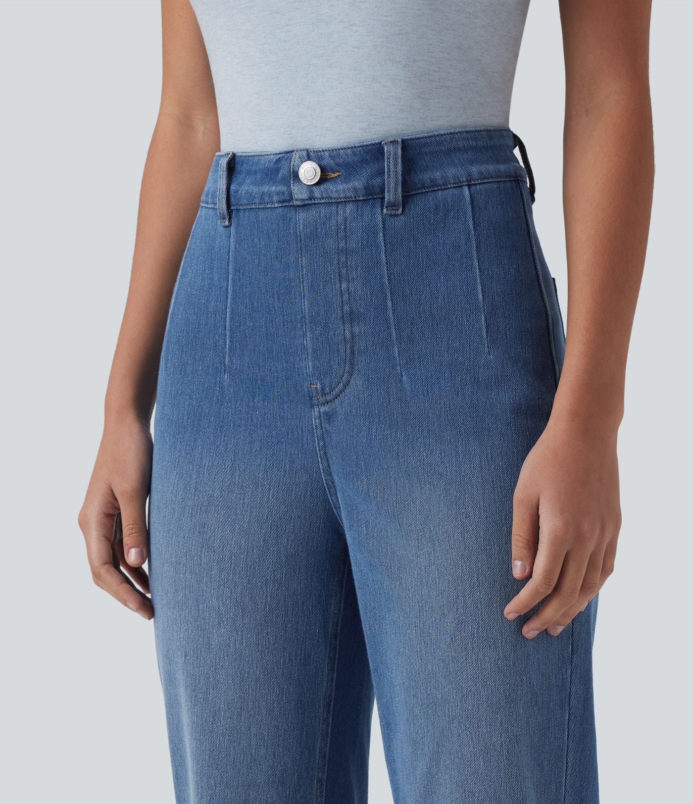 Jean Halara Flex™ taille haute gainant coupe droite décontracté avec poches