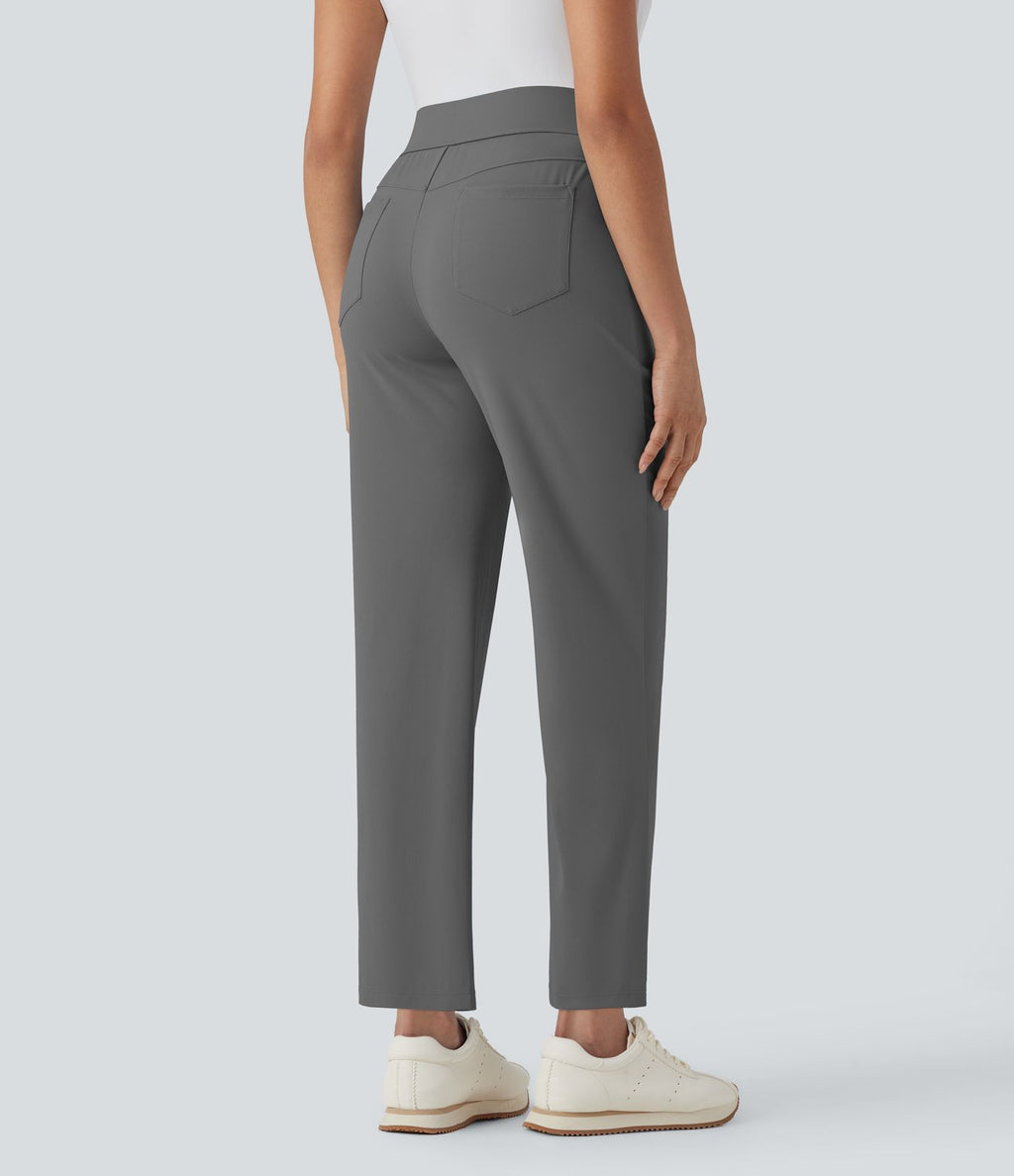 Pantalon de golf séchage rapide, taille mi-haute, avec poches et poche tee, UPF40+