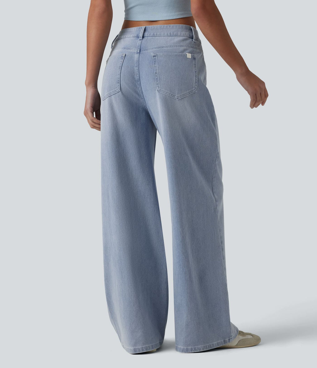 Jean large décontracté Halara Flex™ asymétrique taille mi-haute avec poches