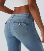 Jean skinny 7/8 décontracté taille basse Halara Flex™ avec poches