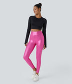 Softlyzero™ Legging Travail Taille Haute Tissu Enduit Poche Latérale Arrière