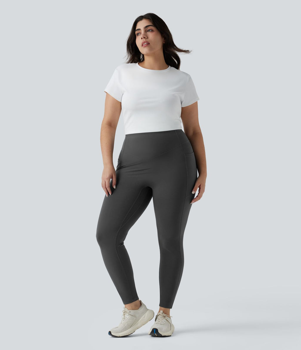 Halara UltraSculpt™ Legging yoga grande taille froncé taille haute gainant et sculptant avec poches