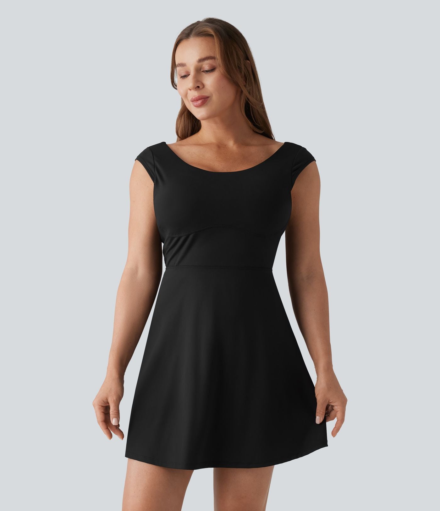 Robe de danse mini SoftlyZero™ Airy 2-en-1 col bateau dos nu effet frais InstantCool avec poches, accès facile Easy Peasy, protection solaire UPF50+