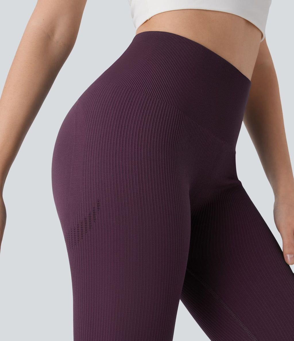 Legging de yoga 7/8 sans couture Seamless gainant et sculptant à taille haute