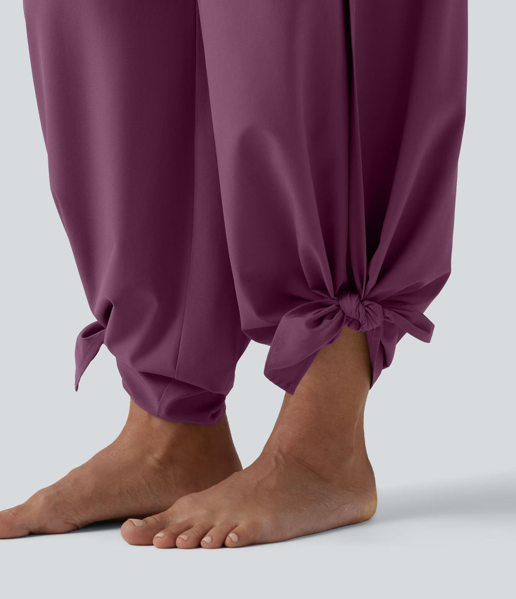 Pantalon fluide Breezeful™ taille haute à séchage rapide avec fronces, fente et poches
