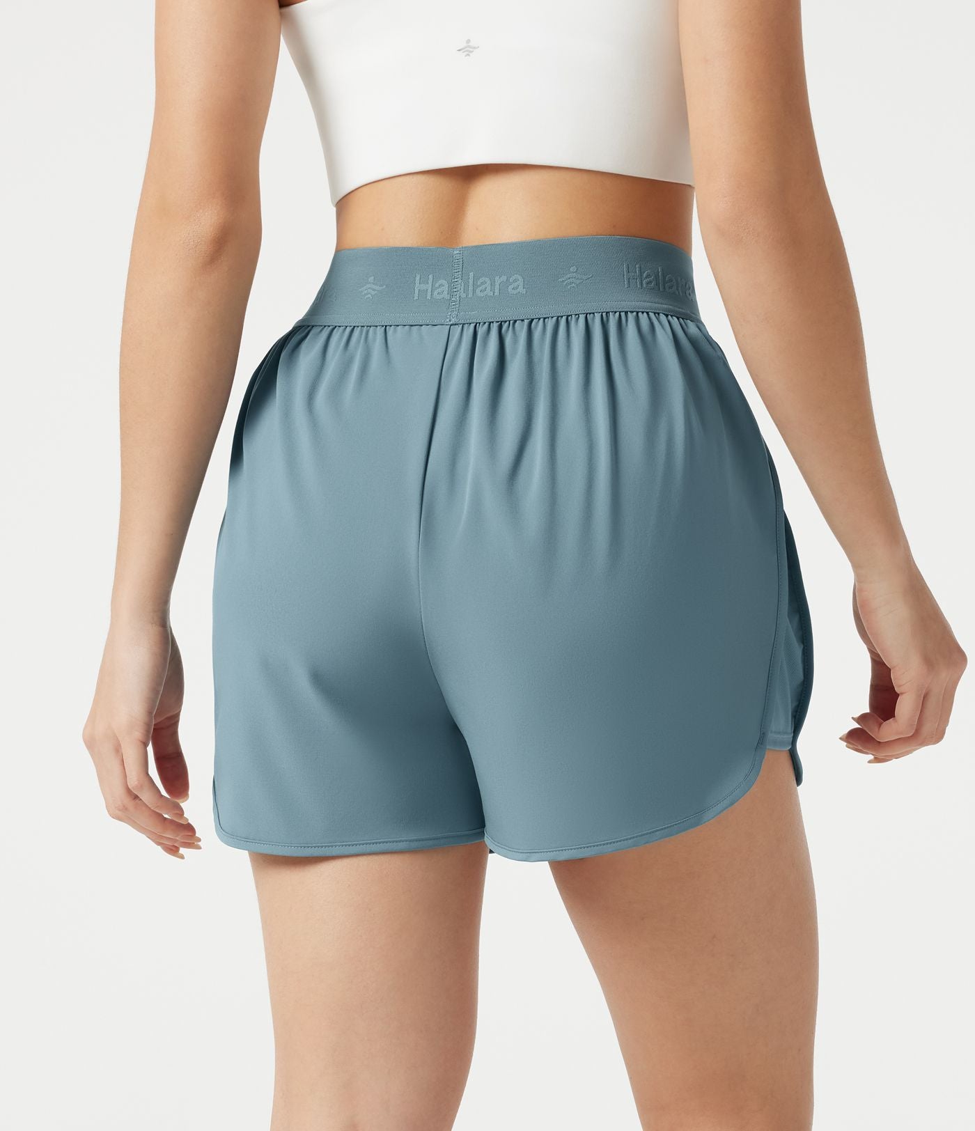 Short de sport 7,5 cm Breezeful™ 2-en-1 séchage rapide taille haute en mesh contrastant à poches