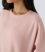 Sweat-shirt décontracté en polaire, col rond, manches longues, poches latérales, coupe oversize