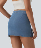 Halara Flex™ Jupe mini moulante casual en jean taille mi-haute