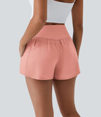 Breezeful™ Shorts 10cm Yoga Séchage Rapide 2 en 1 Taille Haute Poches Latérales Croisées