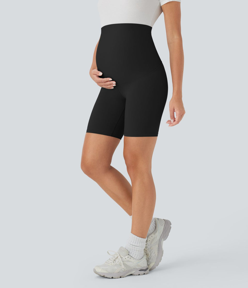 Short cycliste de yoga de maternité Softlyzero™ à taille super haute 17,5 cm-UPF50+