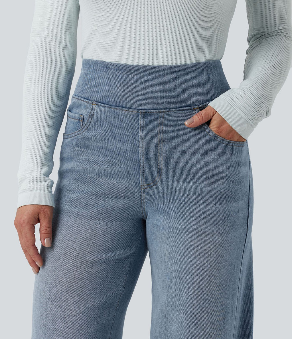 Halara Flex™ Denim Heat Jean large casual taille haute avec poches
