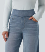 Halara Flex™ Denim Heat Jean large casual taille haute avec poches