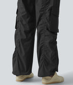 Jogging cargo ample décontracté taille haute avec cordon de serrage avec poches