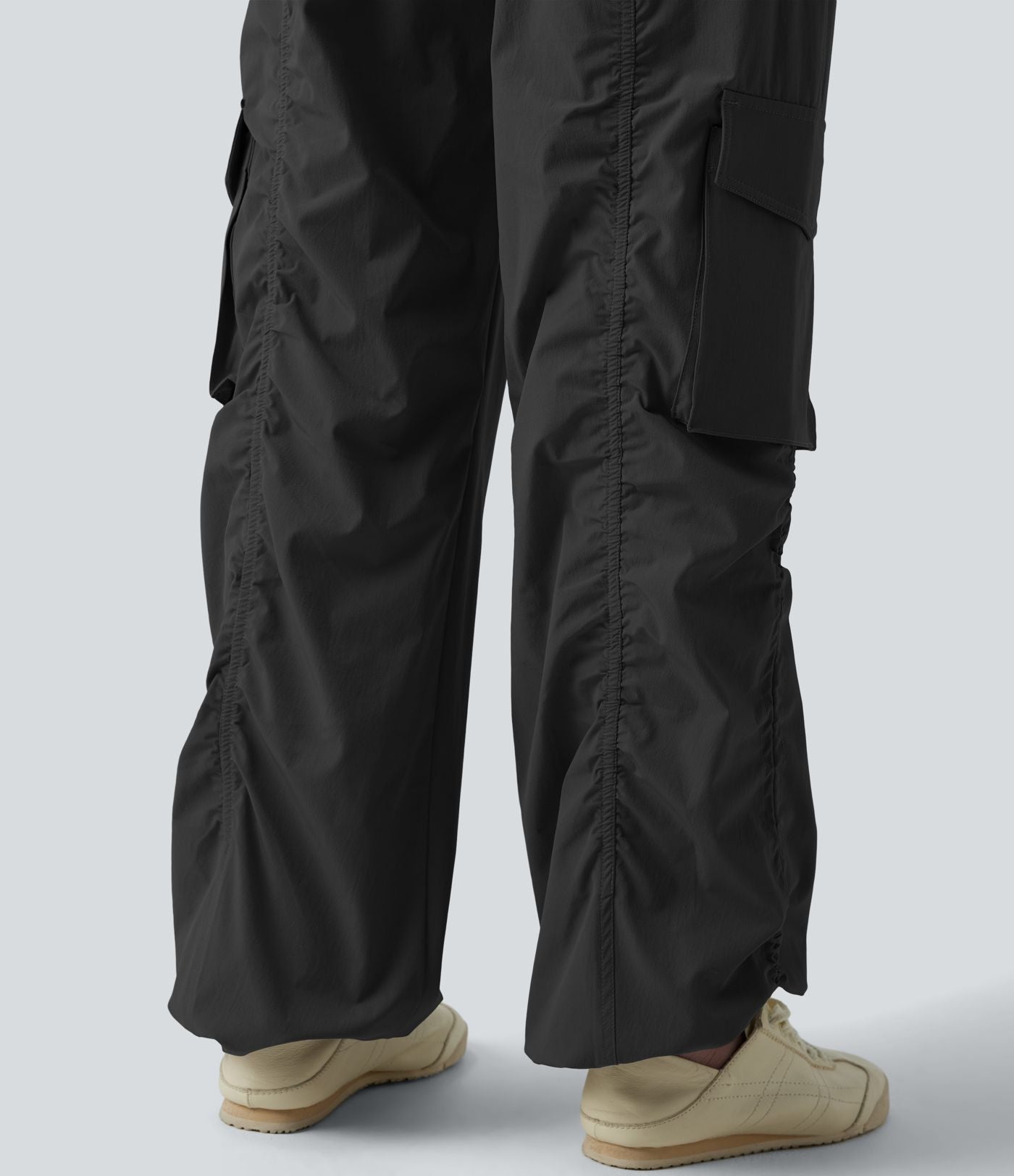 Jogging cargo ample décontracté taille haute avec cordon de serrage avec poches