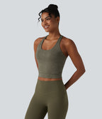 Brassière de sport courte col U dos nageur avec brassière intégrée