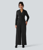 Combinaison tailleur col V manches longues avec zip et poches - Easy Peasy