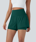 Short de yoga 2-en-1 SoftlyZero™ Airy taille très haute effet frais InstantCool 12,5 cm avec poches