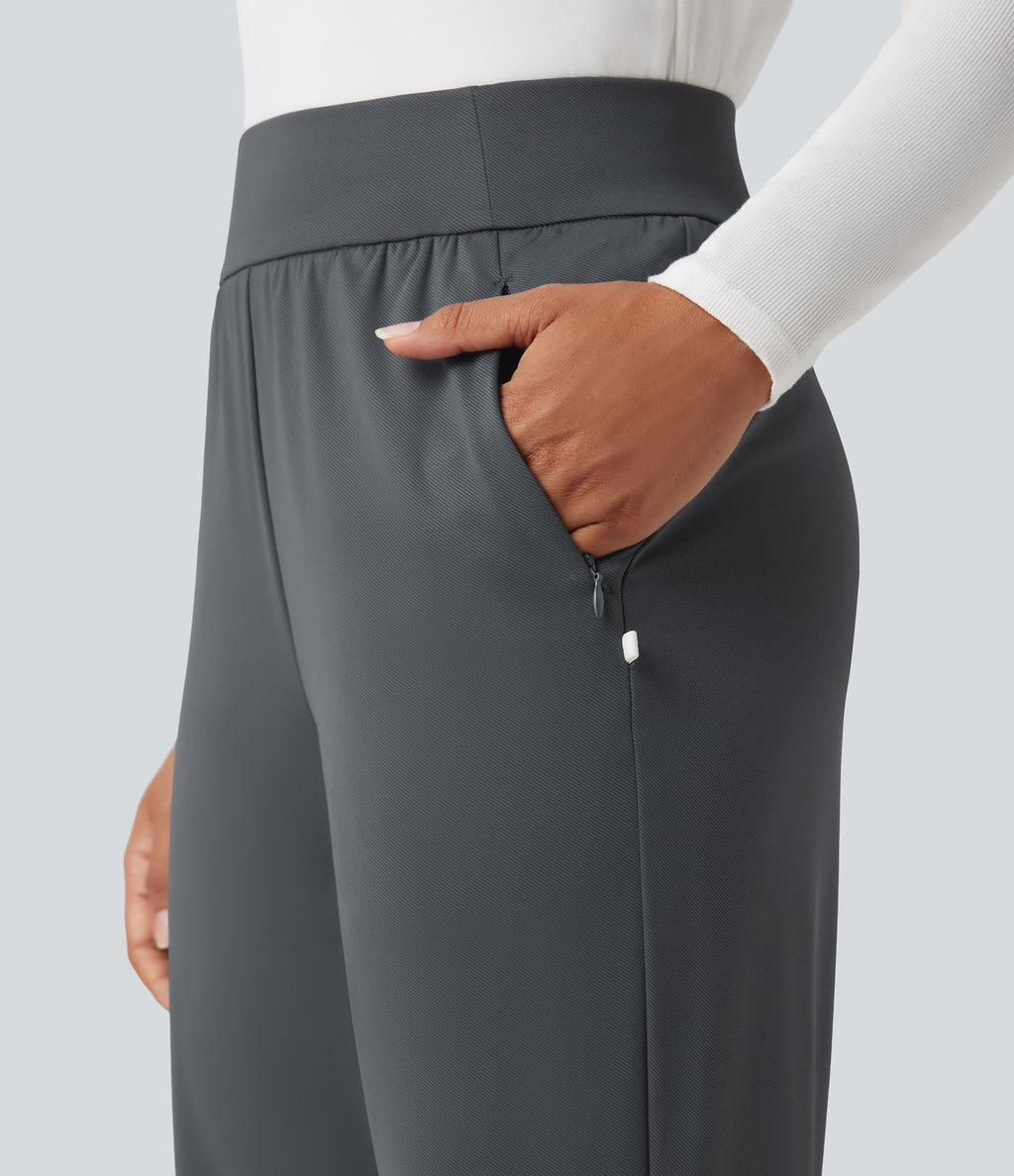 Pantalon de golf taille haute à coupe droite avec poches - Tee de golf