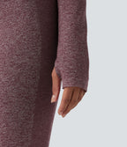 Veste de yoga chaude OneForm Seamless Flow col montant zippée à manches longues avec passage de pouce