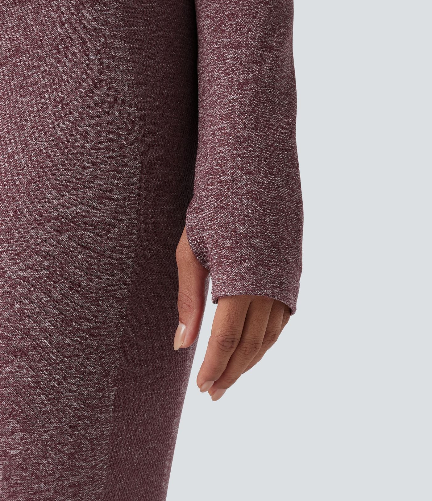 Veste de yoga chaude OneForm Seamless Flow col montant zippée à manches longues avec passage de pouce