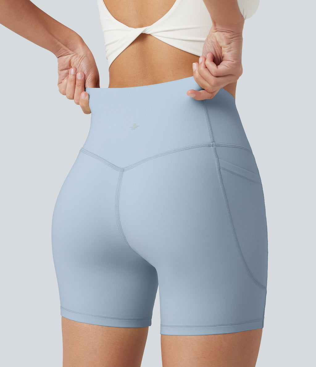 Short biker Halara UltraSculpt™ taille haute effet ventre plat avec poches, 12,5 cm