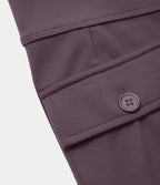 Pantalon cargo décontracté évasé taille haute avec poches à rabat latérales