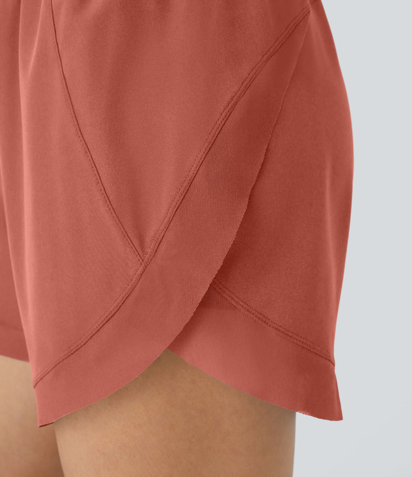 Short 12,5cm Running Fluide 2 en Taille Mi-Haut Cordon de Serrage Mesh Contrastant