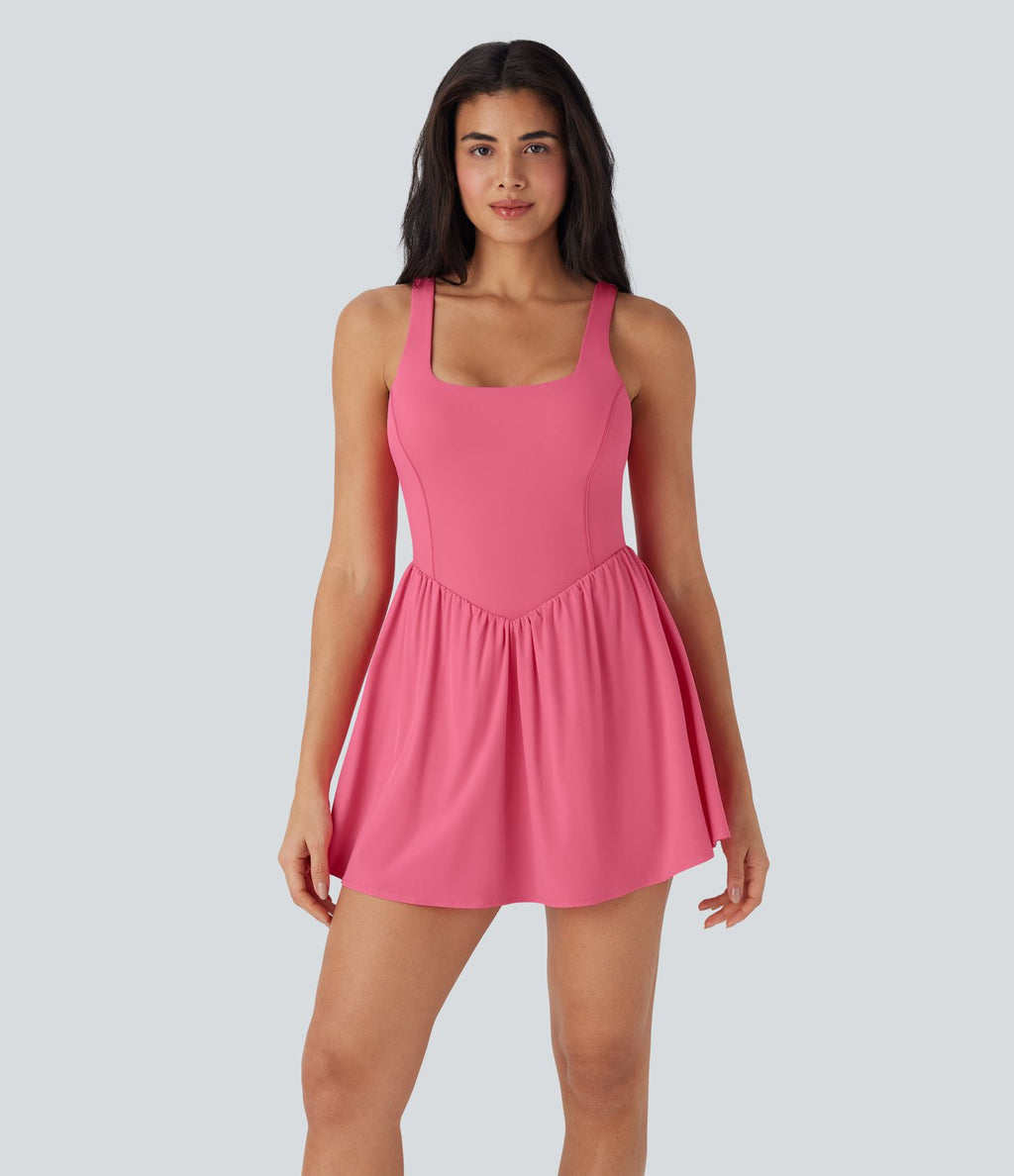 Robe active danse mini 2-en-1 Breezeful™ dos nu avec liens dos séchage rapide et poche latérale - Édition Easy Peasy