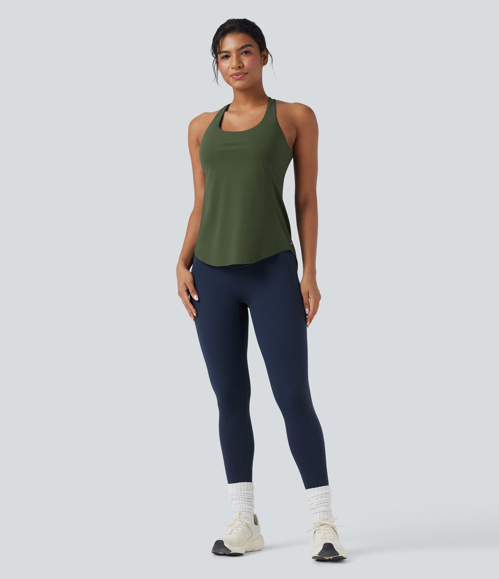 Débardeur running Halara UltraSculpt™ col rond dos croisé bonnets E-G