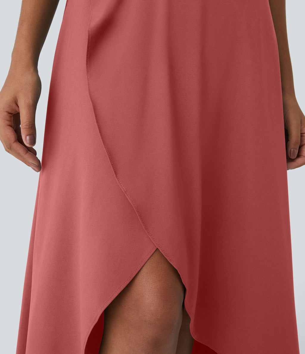 Jupe Longue Casual Breezeful™ Taille Haute à Volants 2en1 Fluide Sèchement Rapide Quotidien Maxi