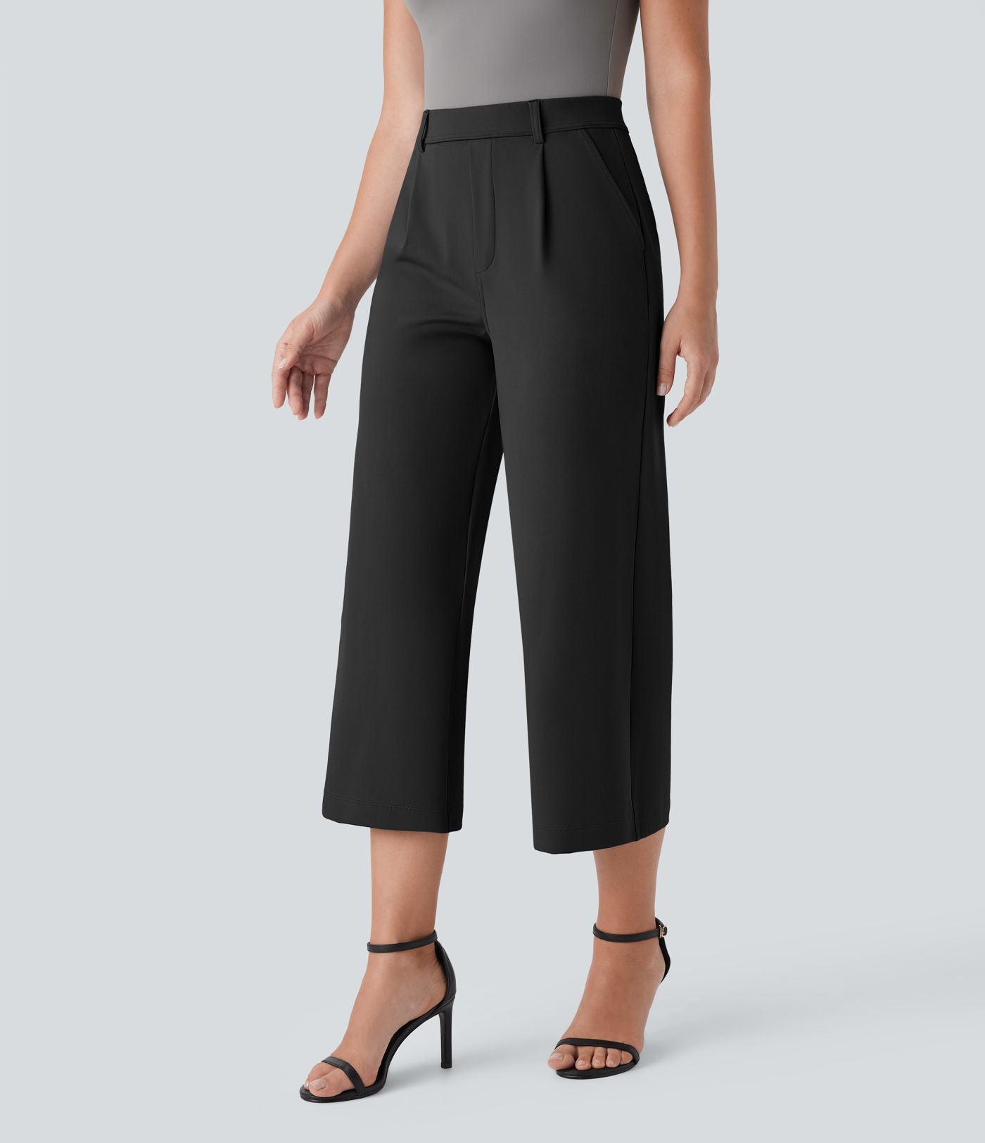 Pantalon capri de travail coupe droite taille haute Halara Flex™ DayStretch avec poches latérales
