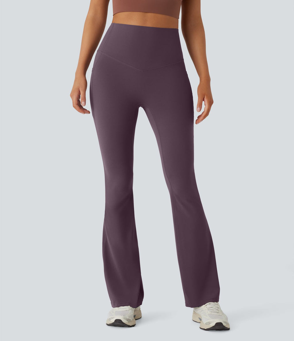 Pantalon de yoga à coupe bootcut gainant taille haute avec poches Halara UltraSculpt™